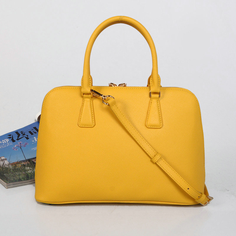 2014 Prada Saffiano Leather Two Handle Bag BL0816 yellow for sale